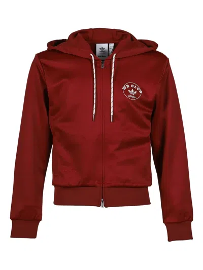 Adidas Originals Adidas By Wales Bonner Bordeaux Hooded Sweatshirt In Cotton Blend In Red