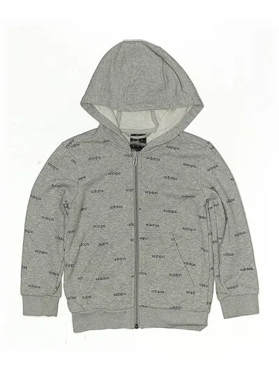 Pre-owned Adidas Originals Kids' Zip Up Hoodie In Gray
