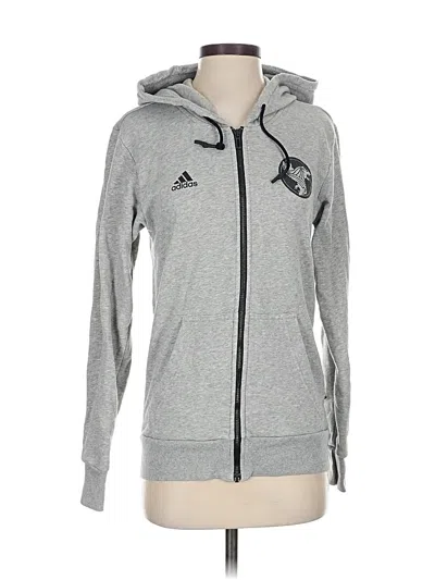 Pre-owned Adidas Originals Zip Up Hoodie In Gray
