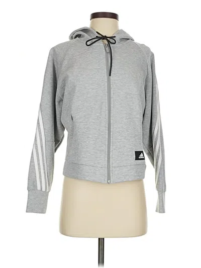 Pre-owned Adidas Originals Zip Up Hoodie In Gray