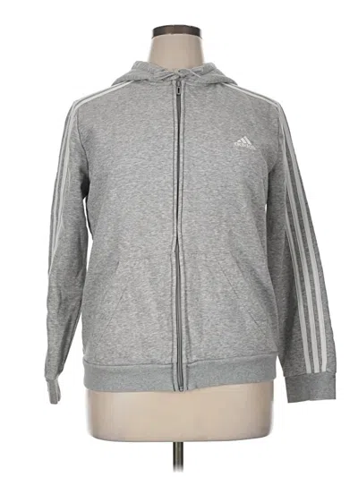 Pre-owned Adidas Originals Zip Up Hoodie In Gray