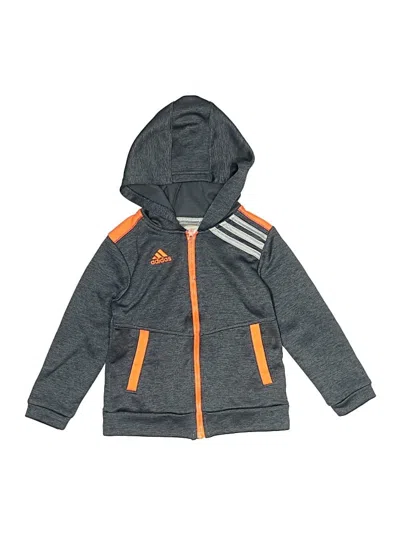 Pre-owned Adidas Originals Kids' Zip Up Hoodie In Gray