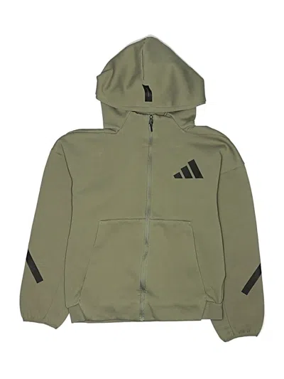 Pre-owned Adidas Originals Kids' Zip Up Hoodie In Green