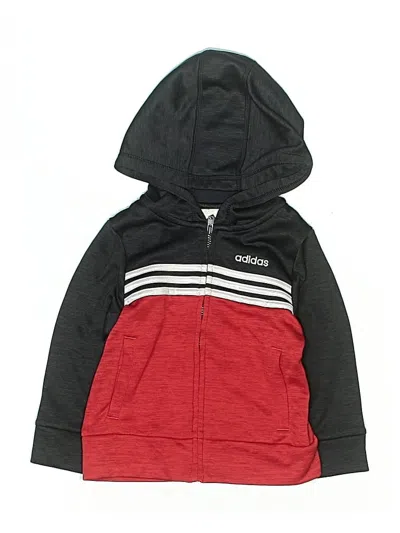 Pre-owned Adidas Originals Kids' Zip Up Hoodie In Red