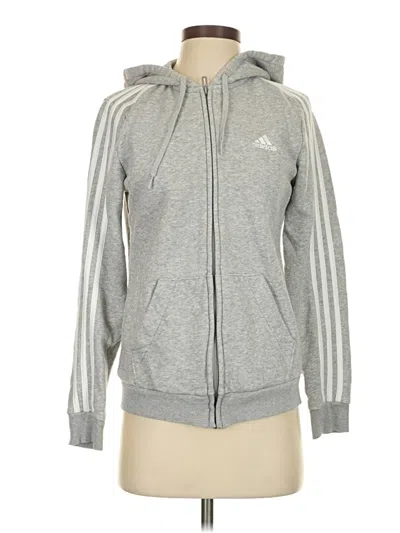 Pre-owned Adidas Originals Zip Up Hoodie In Silver