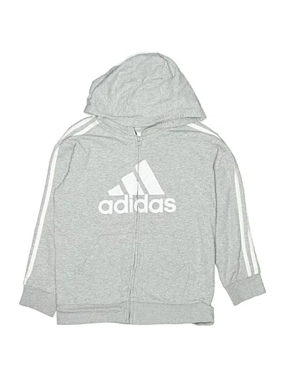 Pre-owned Adidas Originals Kids' Zip Up Hoodie In Silver