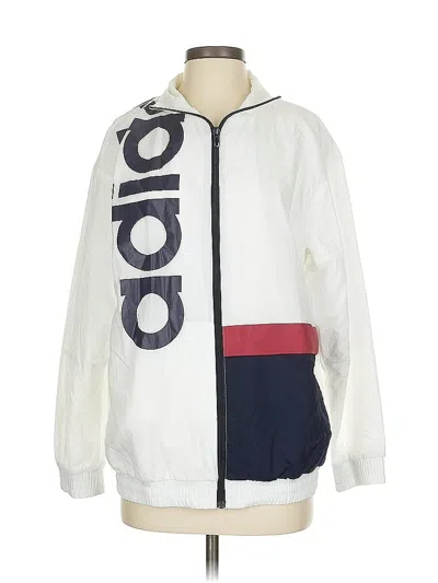 Pre-owned Adidas Originals Zip Up Hoodie In White