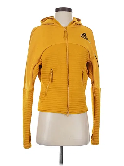 Pre-owned Adidas Originals Zip Up Hoodie In Yellow