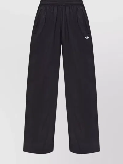 Adidas Originals Zipper Elastic Waist Sporty Trousers In Black