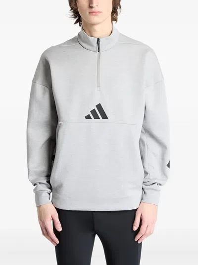 Adidas Originals Z.n.e. Half-zip Sweatshirt In Gray