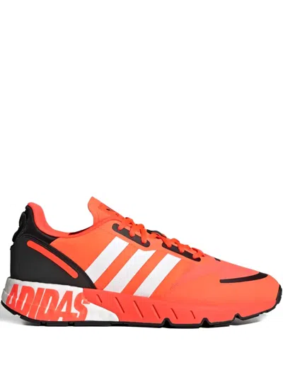 Adidas Originals Zx 1k Boost Solar "red/white/black" Sneakers In Orange
