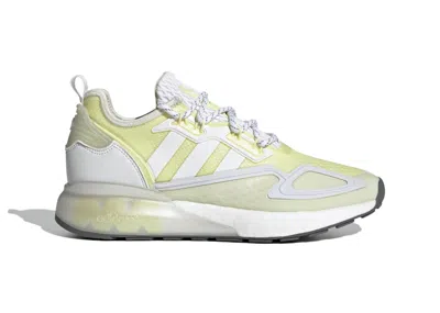 Pre-owned Adidas Originals Zx 2k Boost White (women's) Sneakers In Footwear White/yellow Tint In Multi