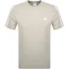 Adidas Sportswear 3 Stripes T Shirt Beige In Neutral