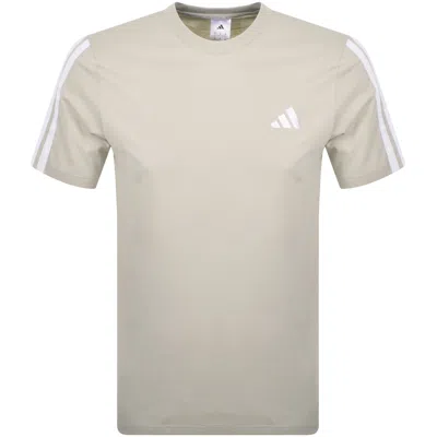 Adidas Sportswear 3 Stripes T Shirt Beige In Neutral