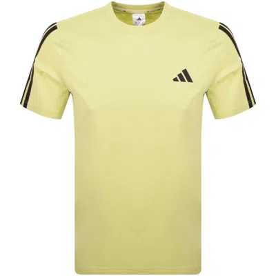 Adidas Sportswear 3 Stripes T Shirt Yellow