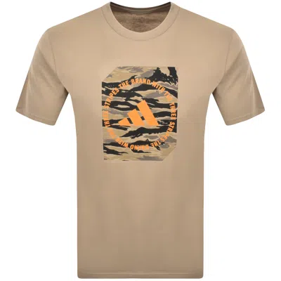 Adidas Sportswear Camo Box T Shirt Brown In Neutral
