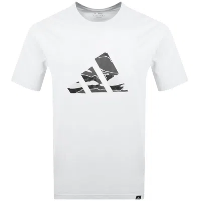 Adidas Sportswear Camo Logo T Shirt White