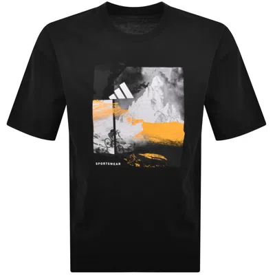 Adidas Sportswear Graphic T Shirt Black