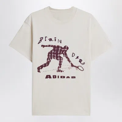 ADIDAS STATEMENT ADIDAS STATEMENT IVORY COTTON T-SHIRT WITH LOGO