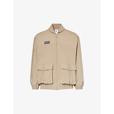 Adidas Statement Mens Blanchcar Spezial Trentham Ribbed-collar Regular-fit Woven Jacket