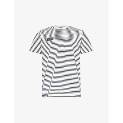 Adidas Statement Lytham Brand-appliqué Stretch-cotton T-shirt In Chalk White