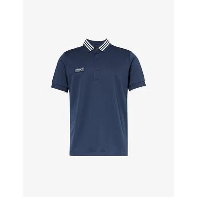 Adidas Statement Men's Night Vy Spezial Brand-appliqué Recycled-polyester Polo Shirt In Night Navy