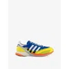 Adidas Statement Mens Blue Core White Shock Ye Adidas X Bad Bunny Adizero Sl 72 Mixed-material Trainers In Blue Core White Shock Ye