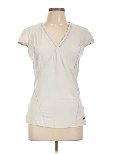 Pre-owned Adidas Stella Mccartney Short Sleeve Top Ivory V Neck Tops In White