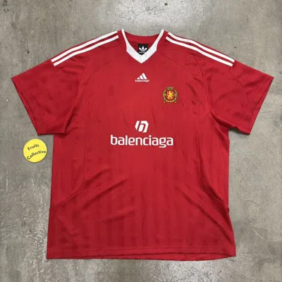 Pre-owned Adidas X Balenciaga Adidas Football Soccer Jersey Top In Red