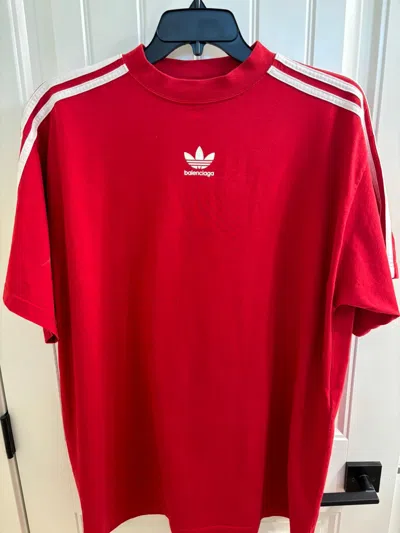Pre-owned Adidas X Balenciaga Adidas Oversized T-shirt In Red