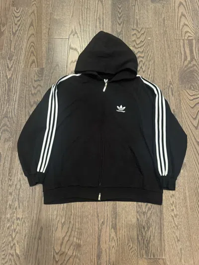 Pre-owned Adidas X Balenciaga Adidas Small Fit Zip-up Hoodie In Black