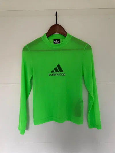 Pre-owned Adidas X Balenciaga Sample Balenciaga Adidas Longsleeve Mesh Top In Green