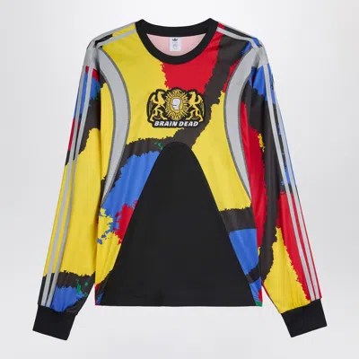 Adidas X Brain Dead Black/eqt Yellow Jersey With Logo Patch In Multi