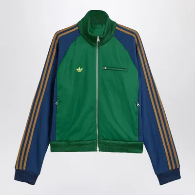 Adidas X Brain Dead Green/blue Zip Sweatshirt With Logo