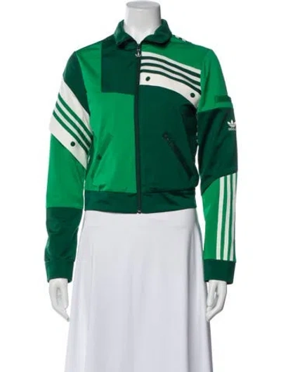 Pre-owned Adidas X Daniëlle Cathari Striped Bomber Jacket W/ Tags In Green