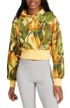 Adidas X Farm Rio X Farm Rio Cotton Graphic Hoodie In Spark/gold/semi Flash Green