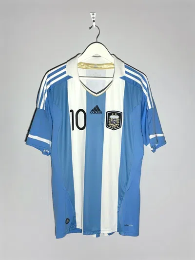 Pre-owned Adidas X Fifa World Cup 10 Messi National Team Argentina Adidas 2011 Football Shirt In Blue White