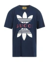 Adidas X Gucci Man T-shirt Blue Size Xl Cotton