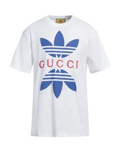 Adidas X Gucci Man T-shirt Cream Size Xl Cotton In White