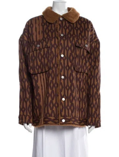 Pre-owned Adidas X Ivy Park Animal Print Jacket W/ Tags In Brown
