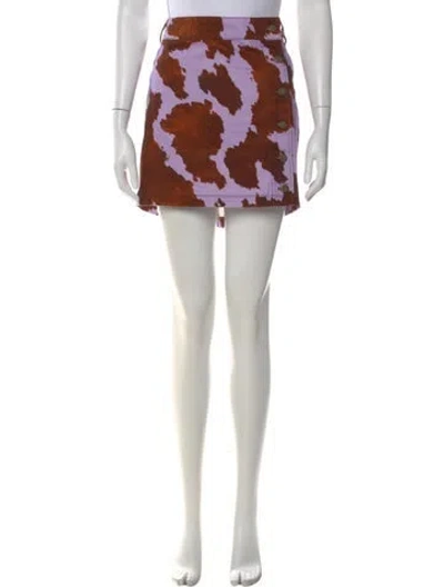 Pre-owned Adidas X Ivy Park Animal Print Mini Skirt In Purple