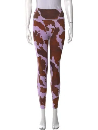 Pre-owned Adidas X Ivy Park Animal Print Skinny Leg Pants In Purple