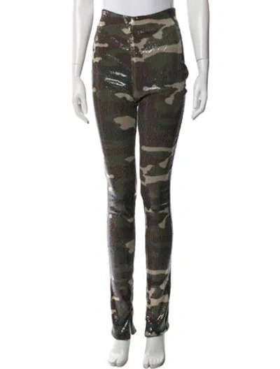 Pre-owned Adidas X Ivy Park Camouflage Print Skinny Leg Pants In Green