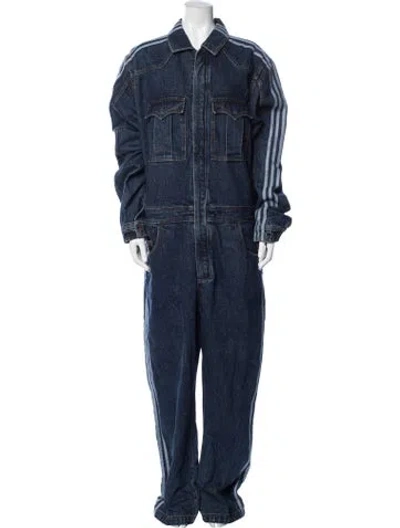 Pre-owned Adidas X Ivy Park Colorblock Pattern Jumpsuit W/ Tags In Blue