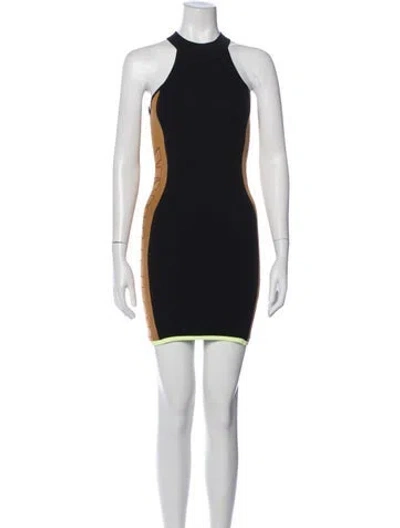 Pre-owned Adidas X Ivy Park Colorblock Pattern Mini Dress In Black