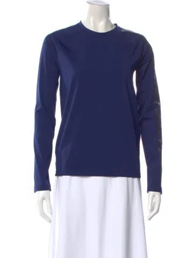 Pre-owned Adidas X Ivy Park Crew Neck Long Sleeve T-shirt In Blue