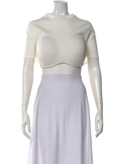 Pre-owned Adidas X Ivy Park Crew Neck Short Sleeve Crop Top In Neutral