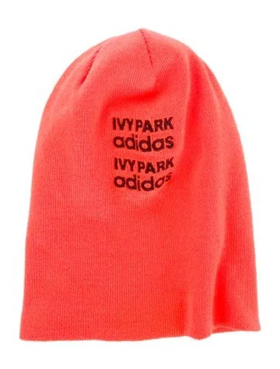 Pre-owned Adidas X Ivy Park Embroidered Logo Beanie Hat In Orange