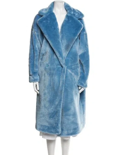 Pre-owned Adidas X Ivy Park Faux Fur Faux Fur Coat In Blue