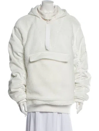 Pre-owned Adidas X Ivy Park Faux Fur Jacket In White